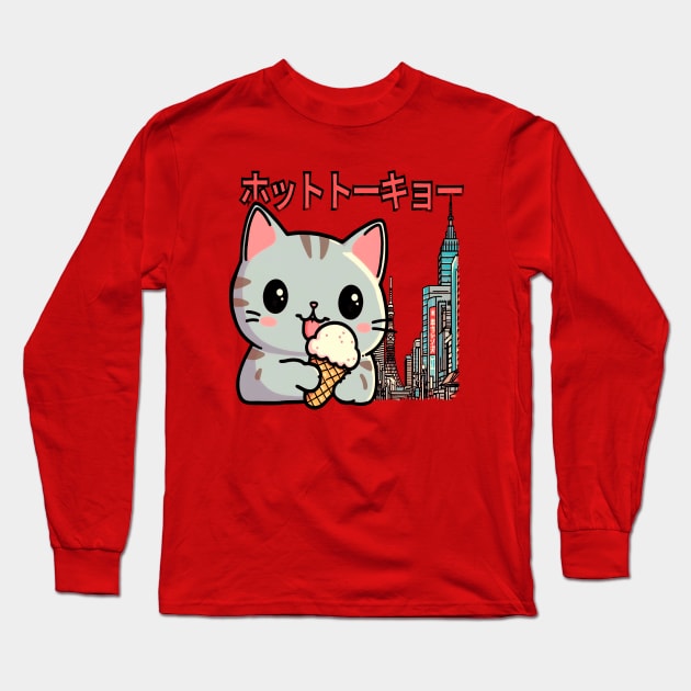 A CAT IN TOKYO Long Sleeve T-Shirt by WildEdge